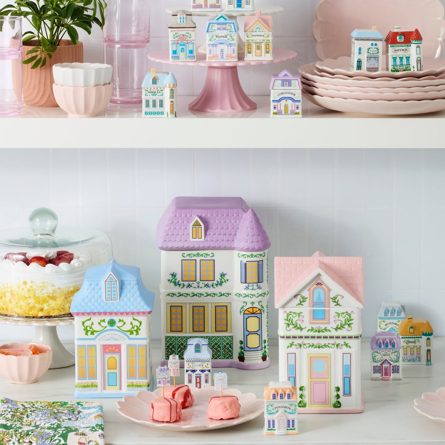 Lenox Village House Canisters - Set Of 3