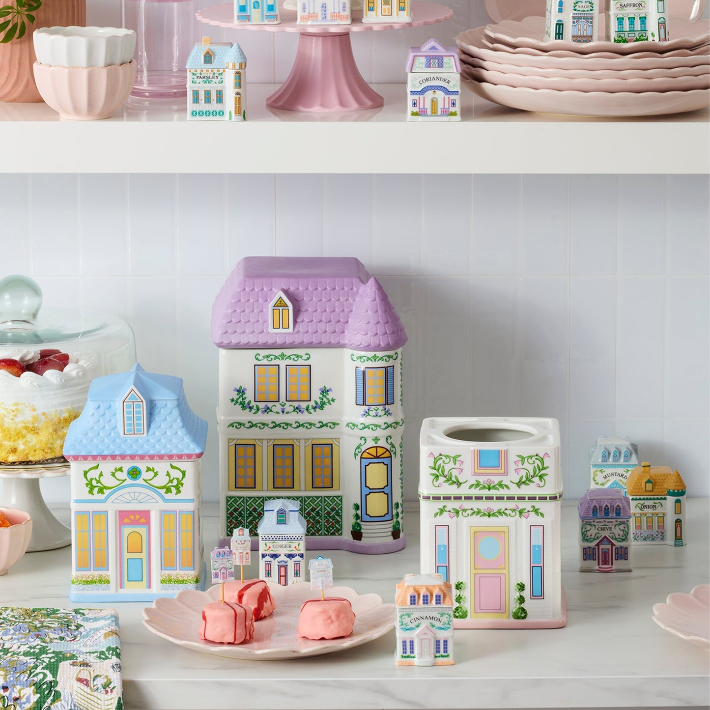 Lenox Village House Canisters - Set Of 3