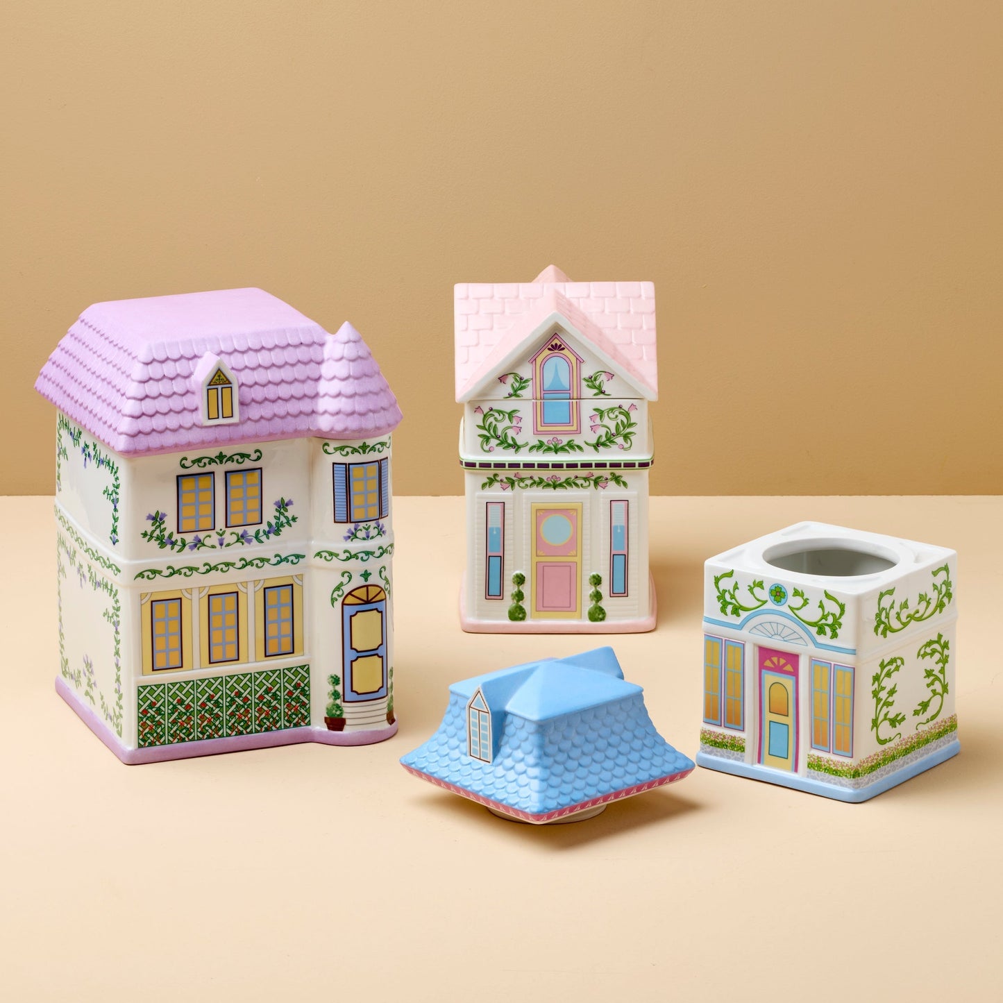 Lenox Village House Canisters - Set Of 3